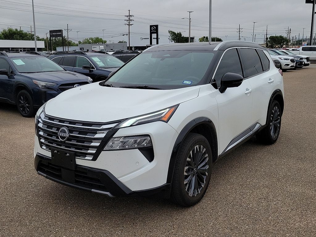 2026 Nissan Rogue Platinum White at Brown Honda