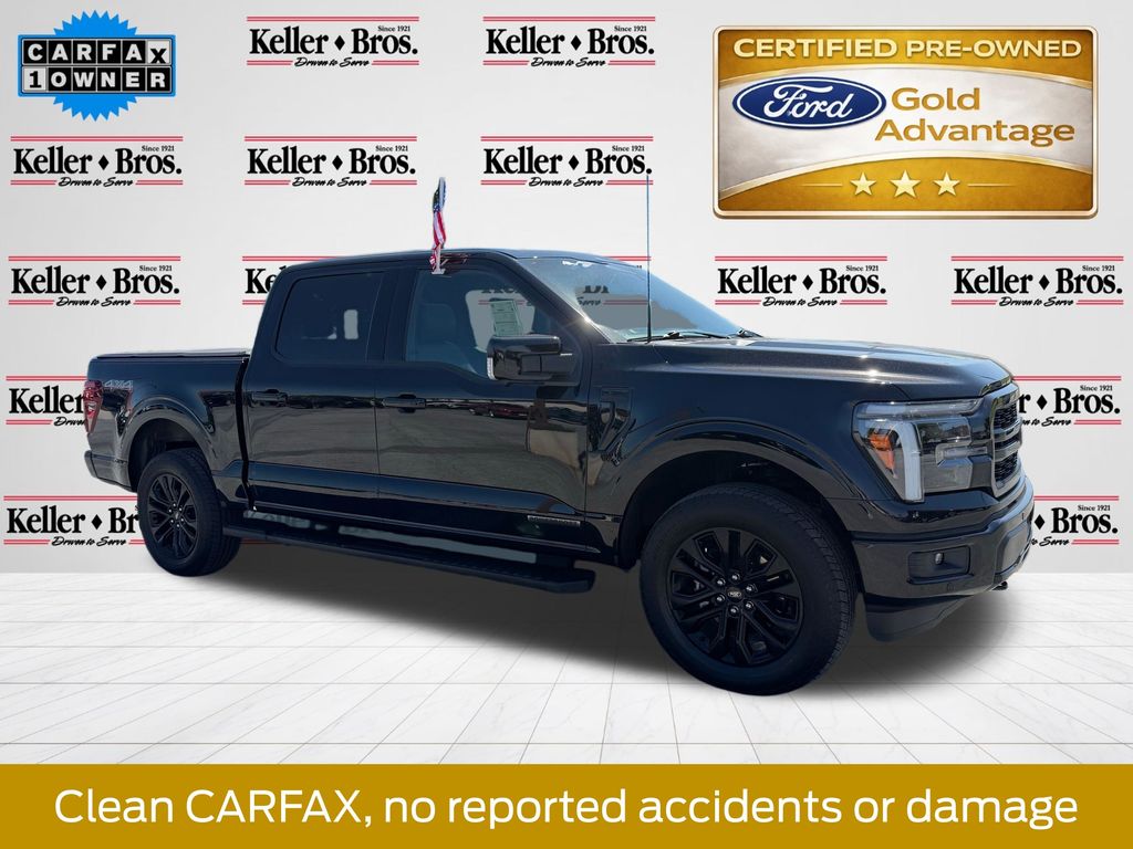 Black Metallic 2025 Ford F-150 Lariat SuperCrew 4WD Pickup Truck Four-Wheel Drive Automatic