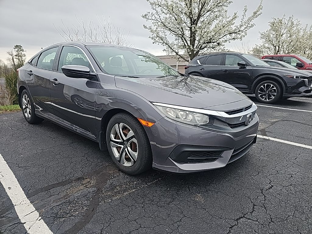 Gray (Modern Steel Metallic) 2016 Honda Civic LX Sedan Front-Wheel Drive Continuously Variable Transmission