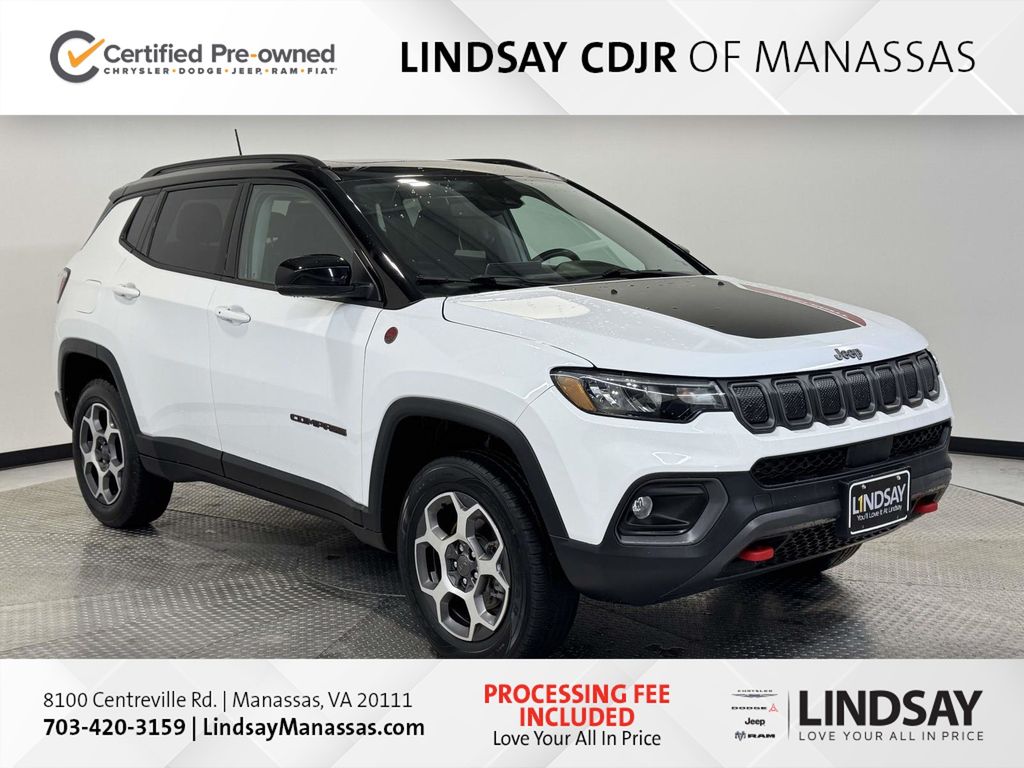 Bright White Clearcoat 2022 Jeep Compass Trailhawk 4WD SUV / Crossover Four-Wheel Drive 9-Speed Automatic