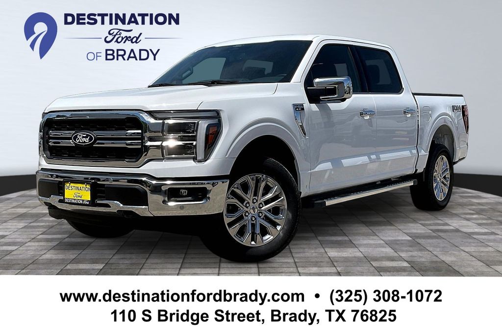 Oxford White 2025 Ford F-150 Lariat SuperCrew 4WD Pickup Truck Four-Wheel Drive Automatic