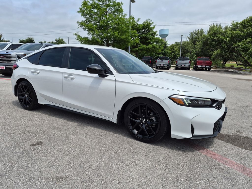 White 2025 Honda Civic Hatchback Sport FWD Hatchback Front-Wheel Drive Continuously Variable Transmission