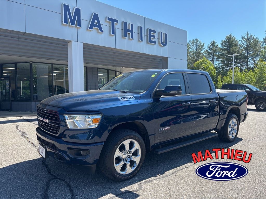 Patriot Blue Pearlcoat 2024 RAM 1500 Pickup Truck Four-Wheel Drive 8-Speed Automatic