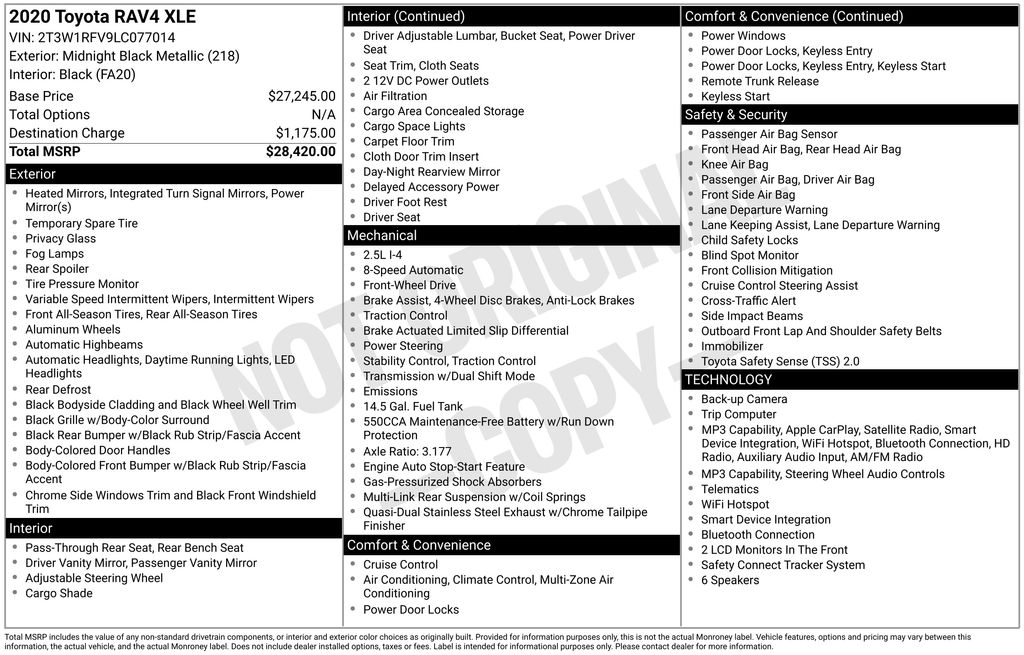 Certified Used 2020 Black Toyota XLE image 5