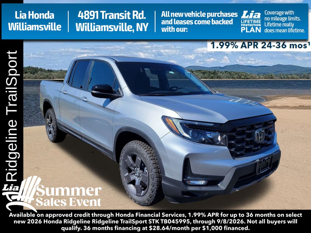 Solar Silver Metallic 2026 Honda Ridgeline Pickup Truck All-Wheel Drive 9-Speed Automatic