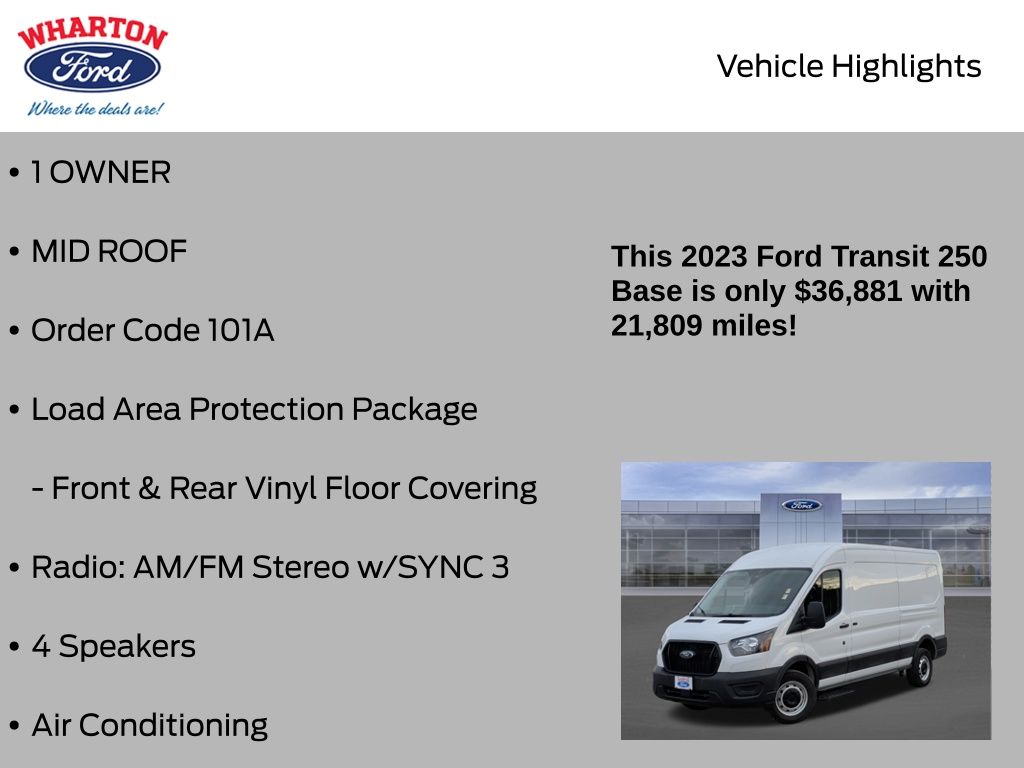 2023 Ford Transit-250 Base White at Baytown Hyundai