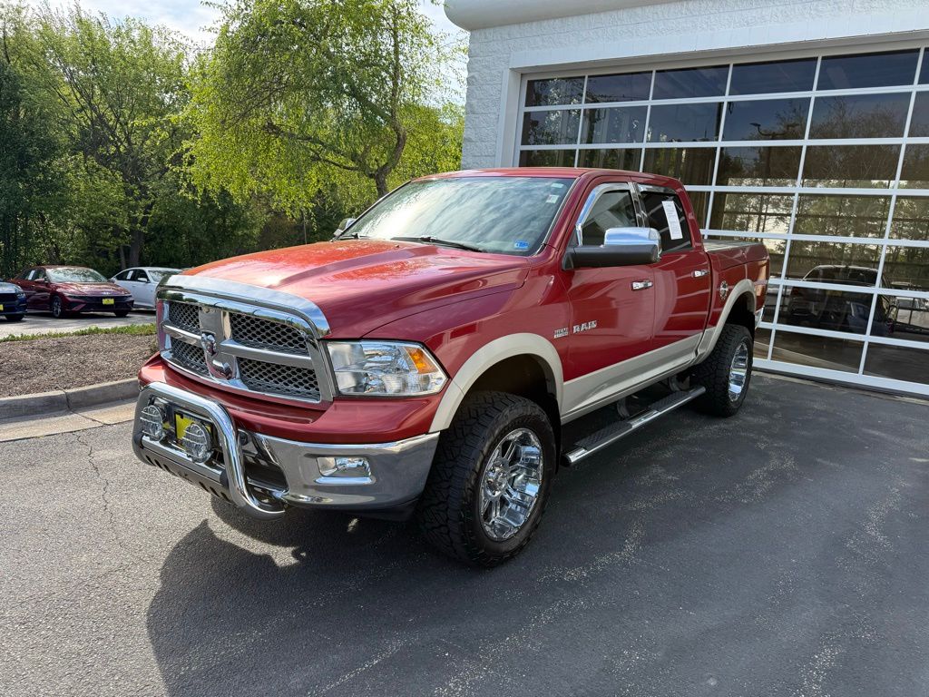 Inferno Red Crystal Pearlcoat 2010 Dodge RAM 1500 Laramie Crew Cab 4WD Pickup Truck Four-Wheel Drive 5-Speed Automatic