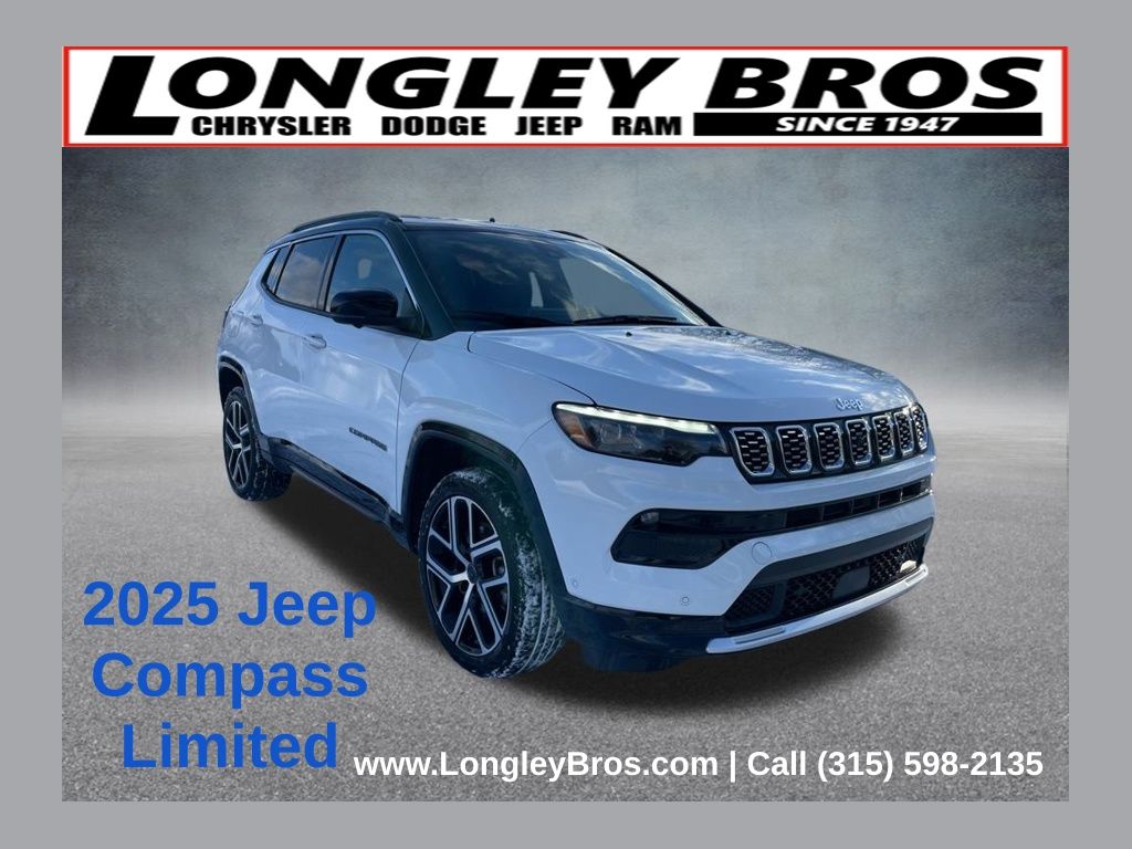 Bright White Clearcoat 2025 Jeep Compass SUV / Crossover Four-Wheel Drive 8-Speed Automatic