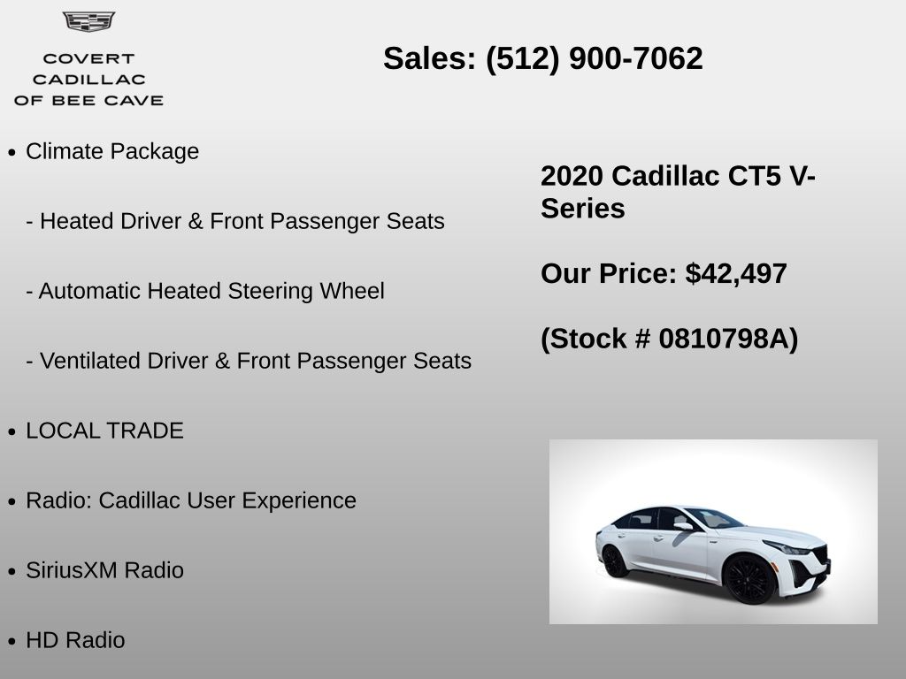 Used Car 2020 Cadillac Ct5  V-series For Sale Under $50,000 In Austin, Texas