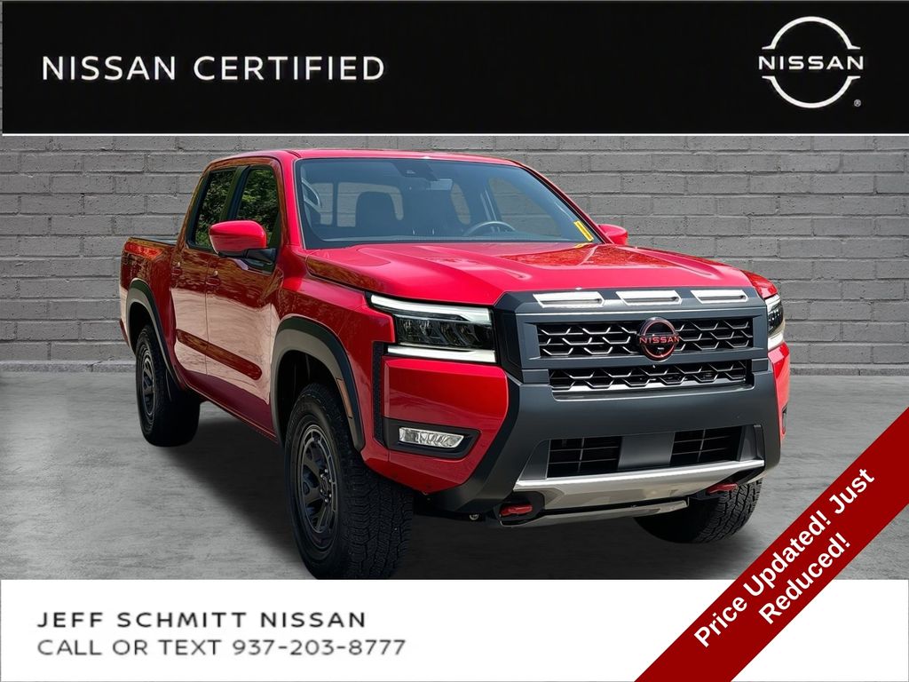 Red Alert 2025 Nissan Frontier Pickup Truck Four-Wheel Drive 9-Speed Automatic Overdrive