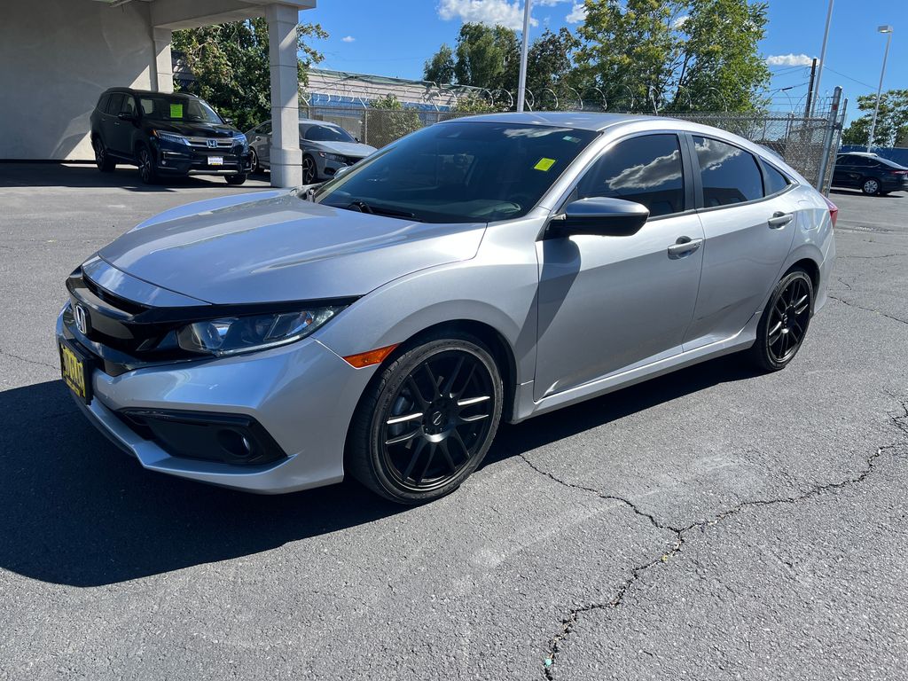 Lunar Silver Metallic 2021 Honda Civic Sedan Front-Wheel Drive Continuously Variable Transmission