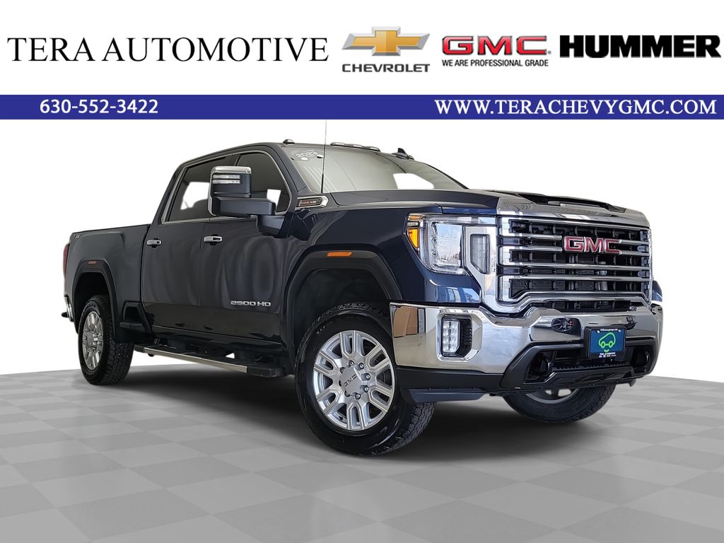 Pacific Blue Metallic 2023 GMC Sierra 2500HD SLT Crew Cab 4WD Pickup Truck Four-Wheel Drive 6-Speed Automatic