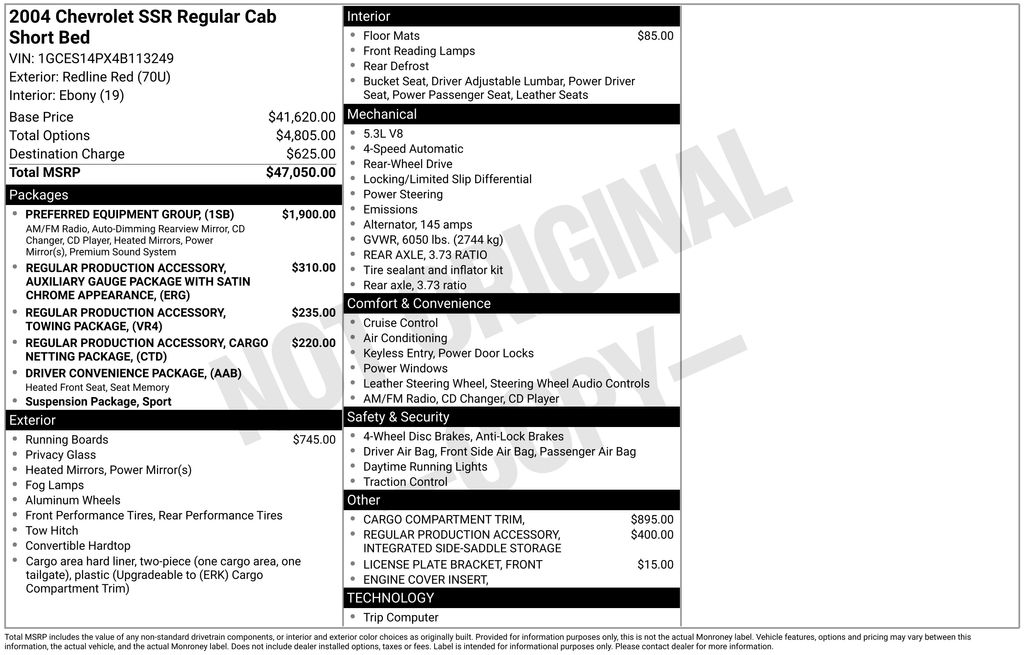Used Car 2004 Chevrolet Ssr  Base For Sale Under $20,000 In Austin, Texas