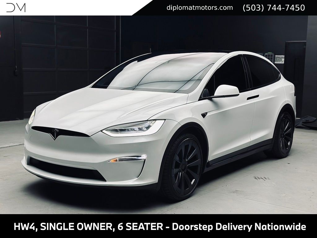 Pearl White Multi-Coat 2023 Tesla Model X Sedan All-Wheel Drive 1-Speed Automatic