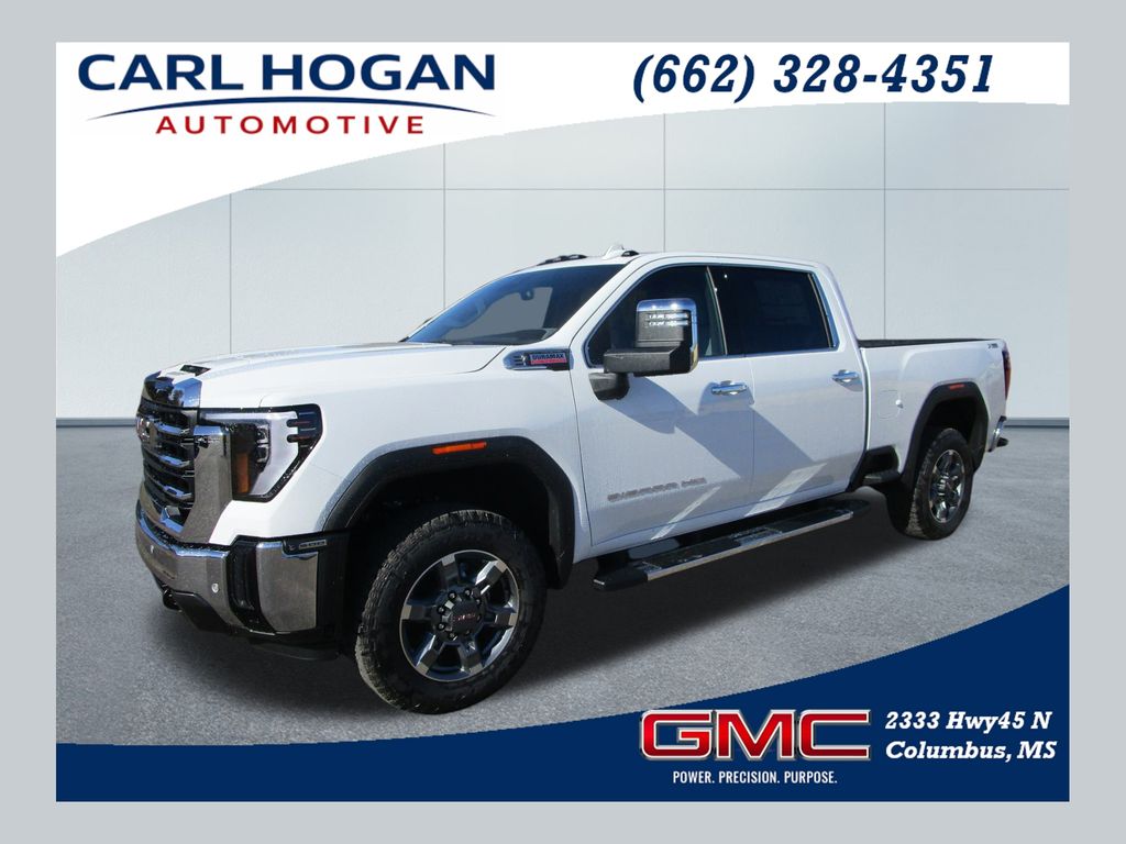 Summit White 2026 GMC Sierra 2500HD SLT Crew Cab 4WD Pickup Truck Four-Wheel Drive Automatic