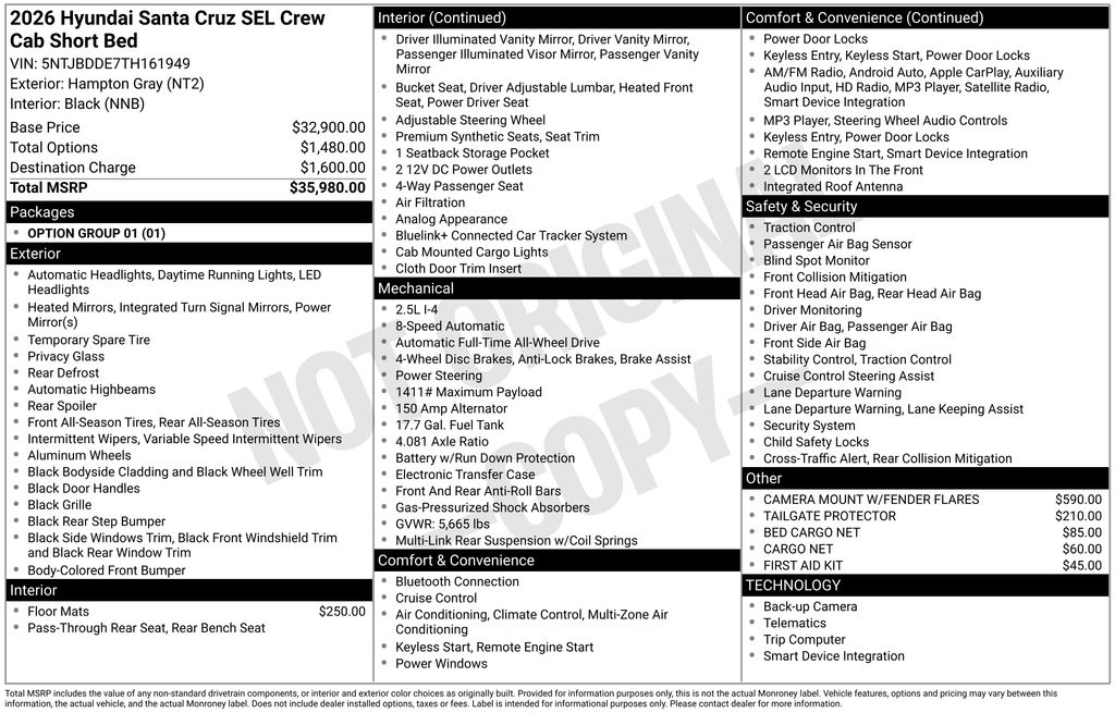New 2026 Gray Hyundai SEL image 23