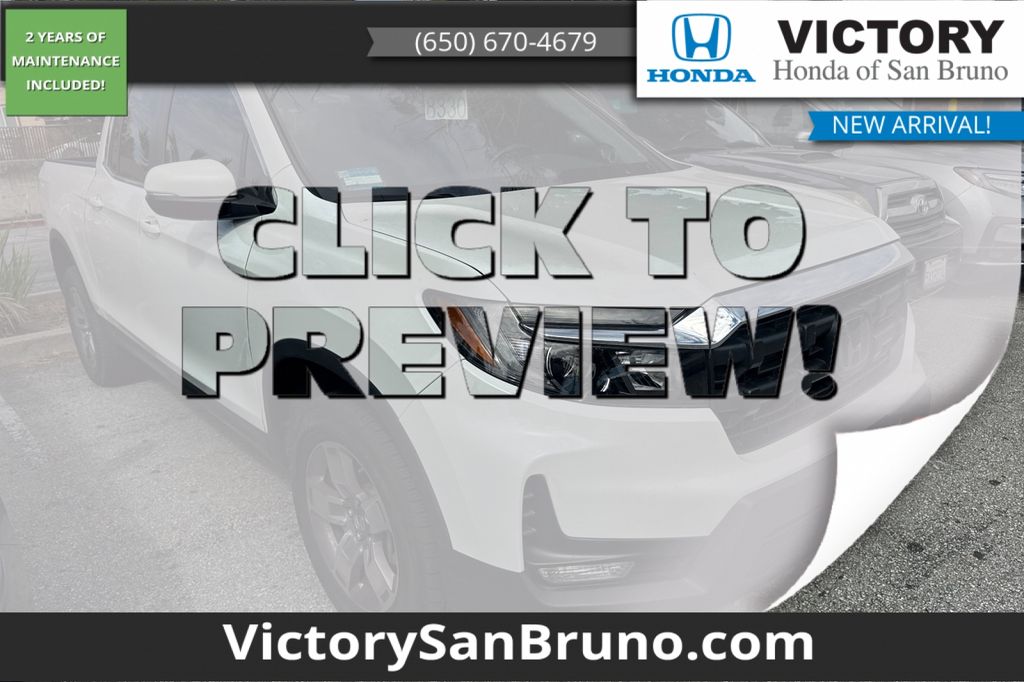 Platinum White Pearl 2024 Honda Ridgeline Pickup Truck All-Wheel Drive 9-Speed Automatic