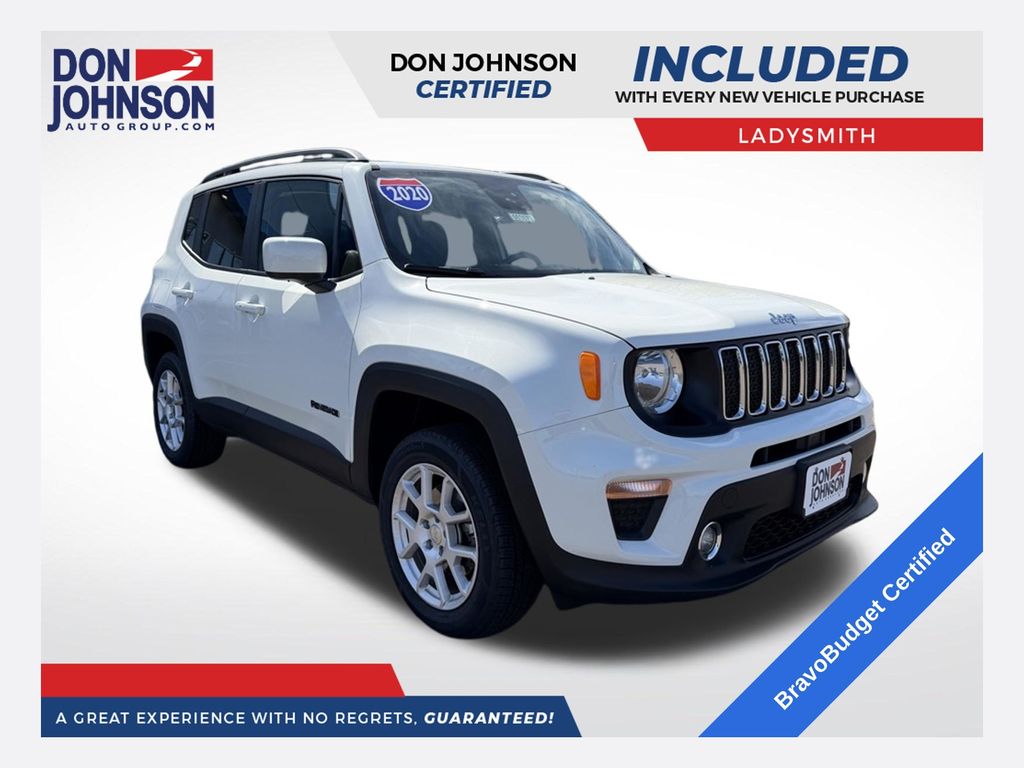 Alpine White Clearcoat 2020 Jeep Renegade SUV / Crossover Four-Wheel Drive 9-Speed Automatic