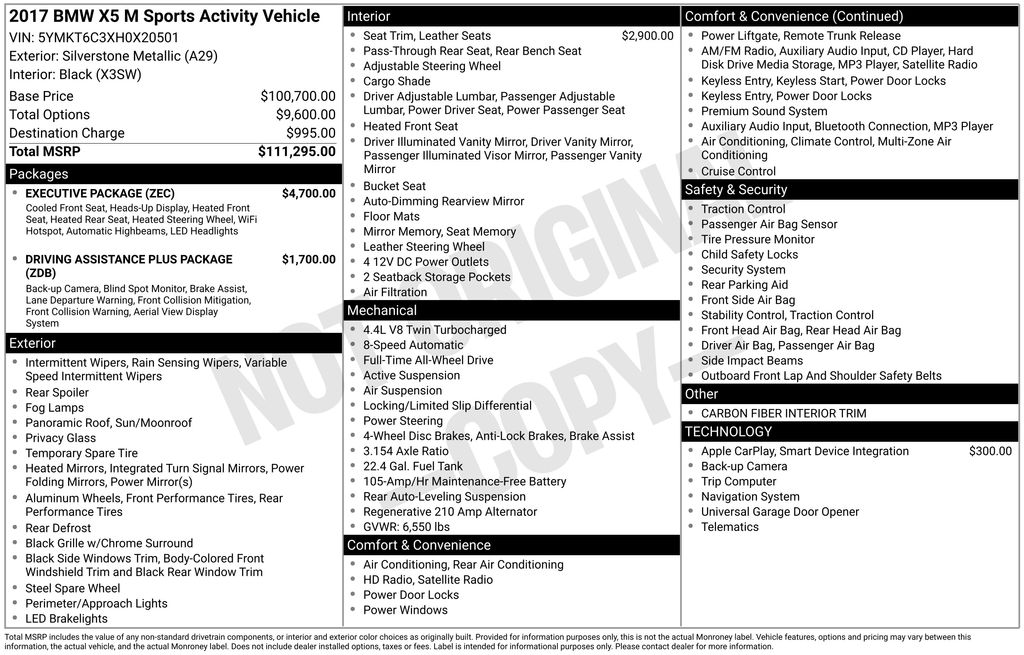 Used Car 2017 Bmw X5 M  Base For Sale Under $25,000 In Austin, Texas