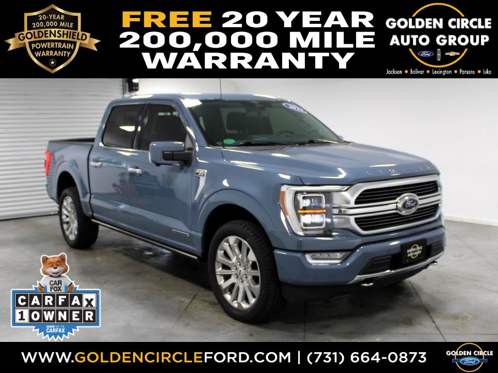Blue (Azure Gray Metallic Tri-Coat) 2023 Ford F-150 Pickup Truck Four-Wheel Drive 10-Speed Automatic