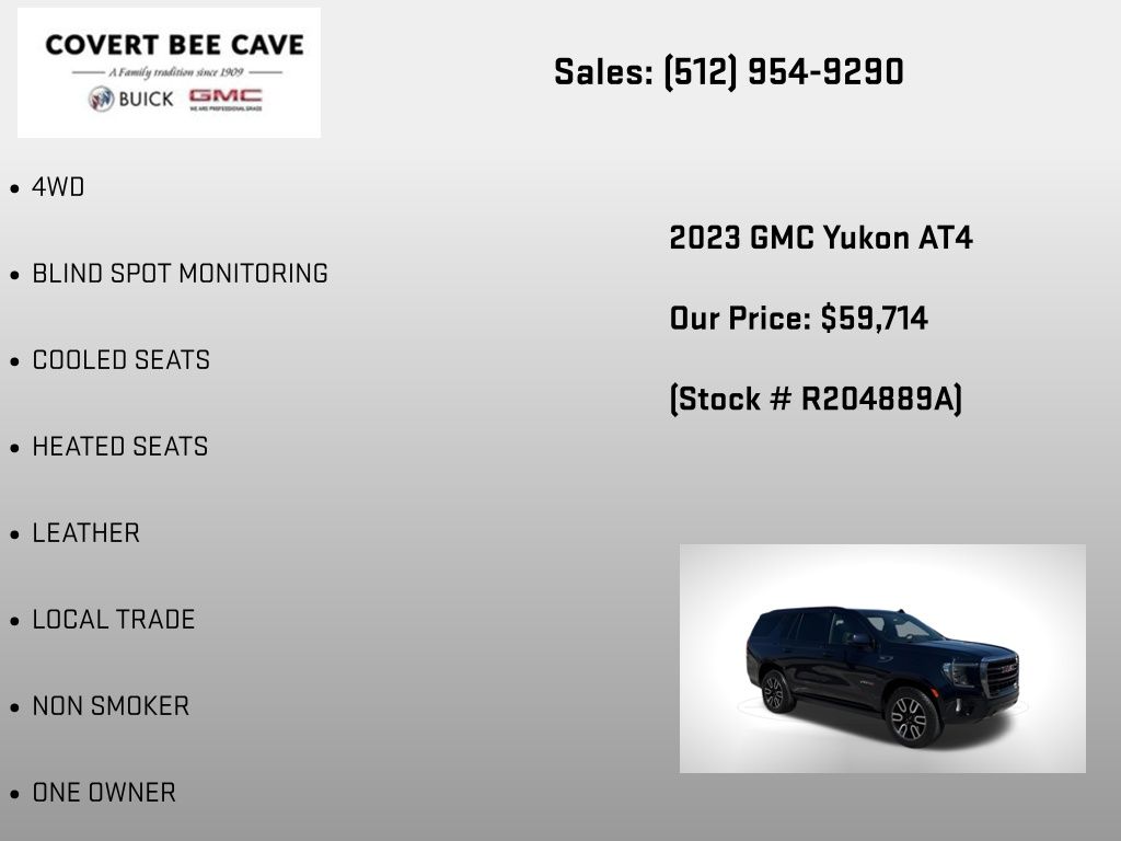 Used Car 2023 Gmc Yukon  At4 For Sale Under $60,000 In Austin, Texas