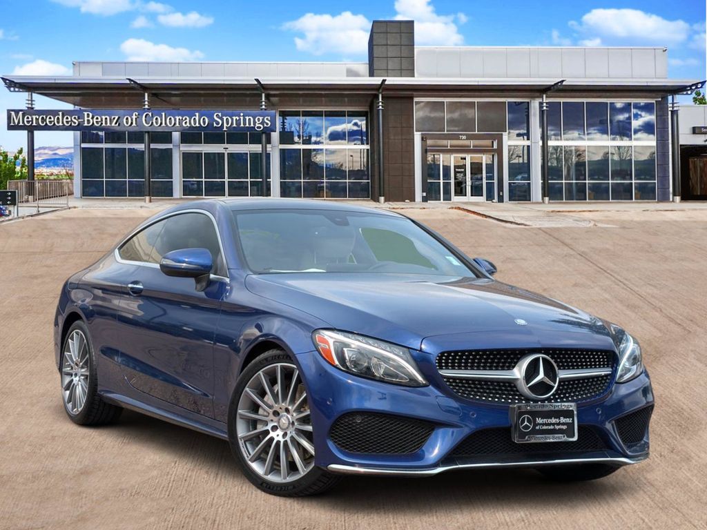 Brilliant Blue Metallic 2017 Mercedes-Benz C-Class Coupe Rear-Wheel Drive 7-Speed Automatic