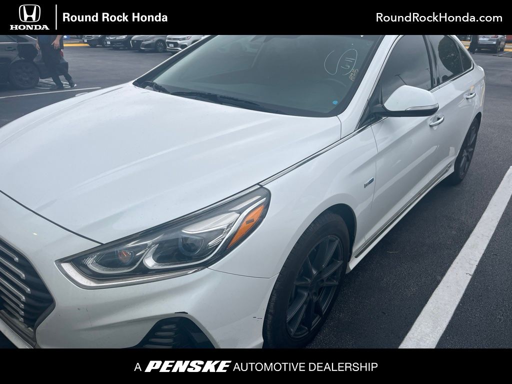 Hyper White 2019 Hyundai Sonata Hybrid Sedan Front-Wheel Drive Automatic