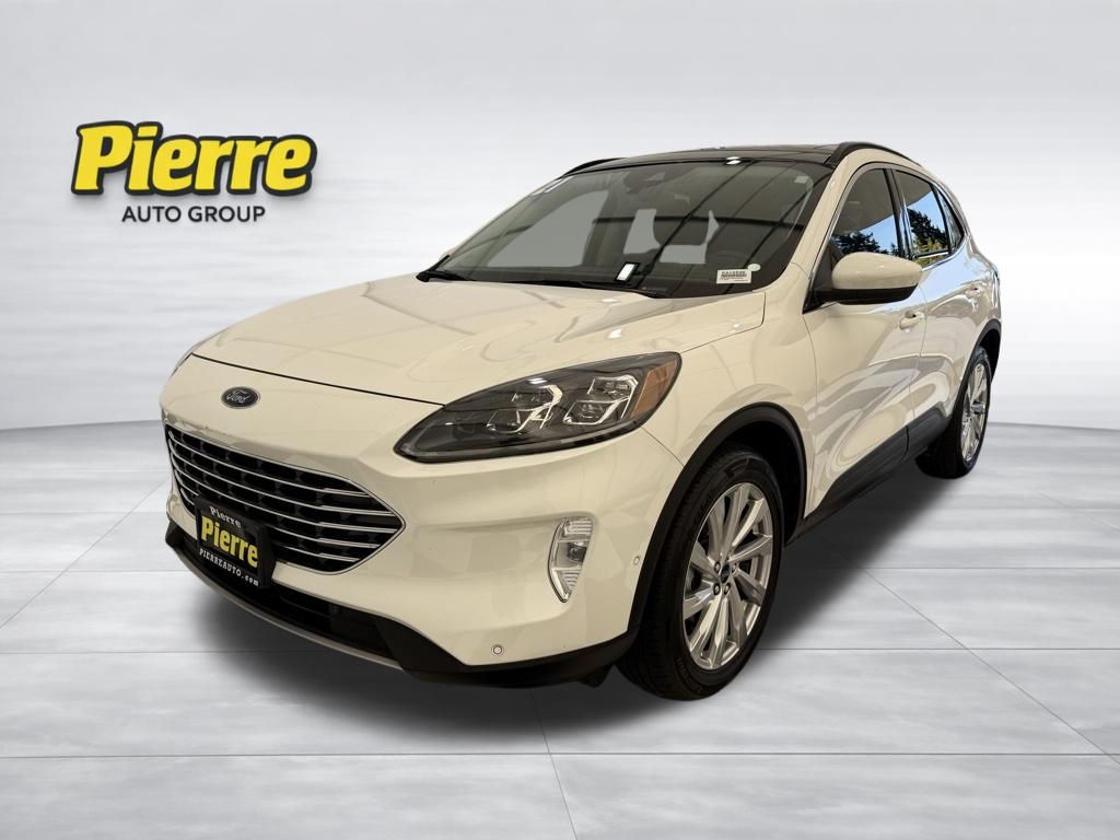 White Metallic 2021 Ford Escape Hybrid Titanium AWD SUV / Crossover All-Wheel Drive Continuously Variable Transmission