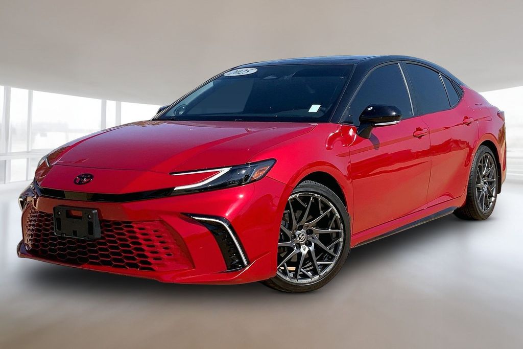 Supersonic Red/Midnight Black Metallic 2025 Toyota Camry Sedan Front-Wheel Drive Continuously Variable Transmission