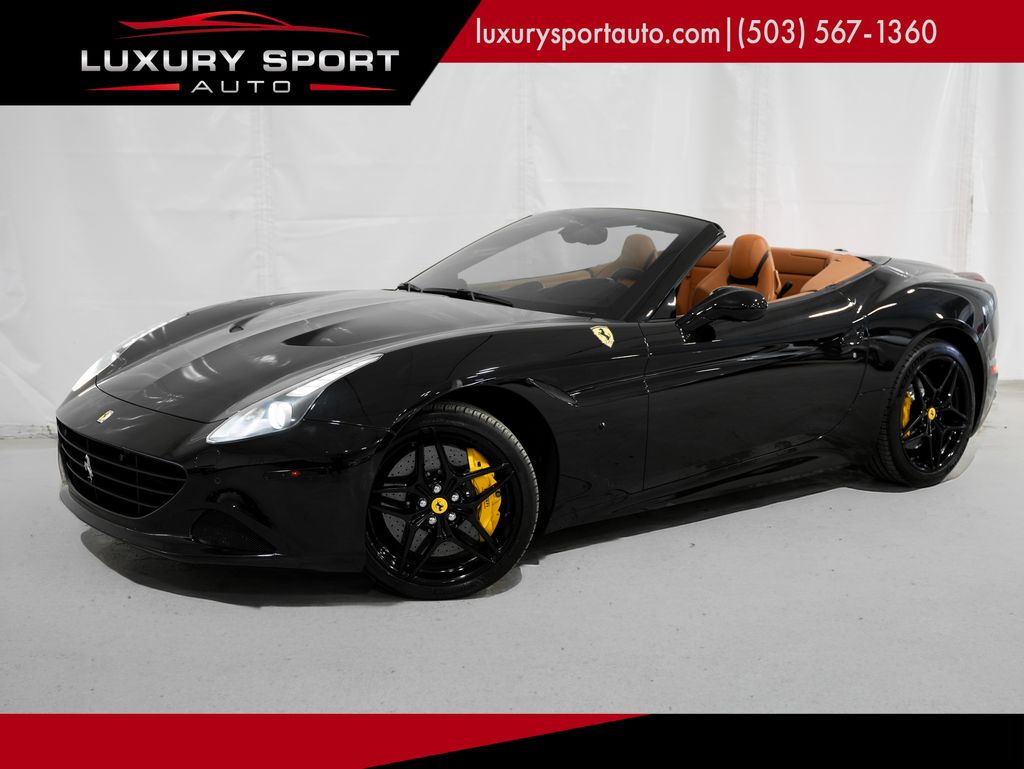 Black 2015 Ferrari California T Roadster Convertible Rear-Wheel Drive 7-Speed Manual