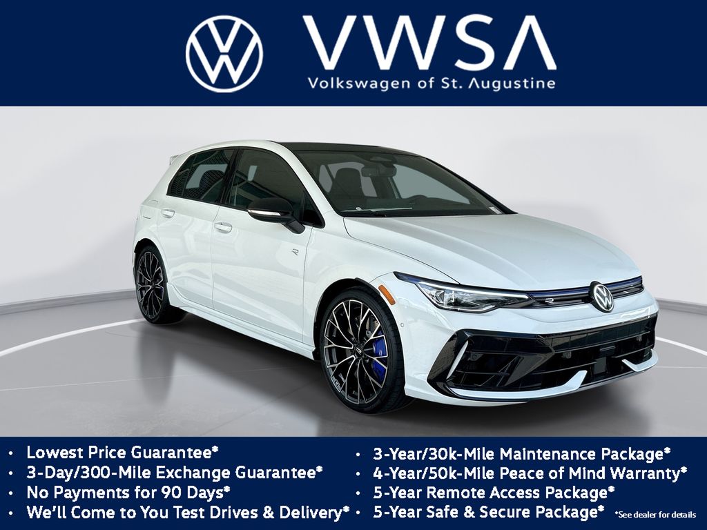 Pure White 2026 Volkswagen Golf R Hatchback All-Wheel Drive 7-Speed Dual Clutch