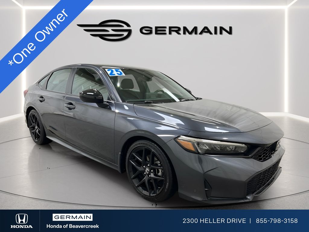 Meteorite Gray Metallic 2025 Honda Civic Sport FWD Sedan Front-Wheel Drive Continuously Variable Transmission