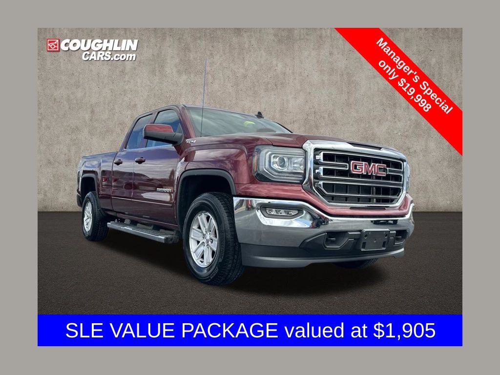 Crimson Red Tintcoat 2016 GMC Sierra 1500 SLE Double Cab 4WD Pickup Truck Four-Wheel Drive 6-Speed Automatic Overdrive