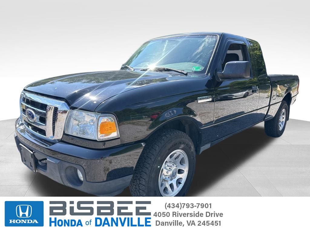 Black 2011 Ford Ranger XLT SuperCab 4-Door 4WD Pickup Truck Four-Wheel Drive 5-Speed Manual Overdrive