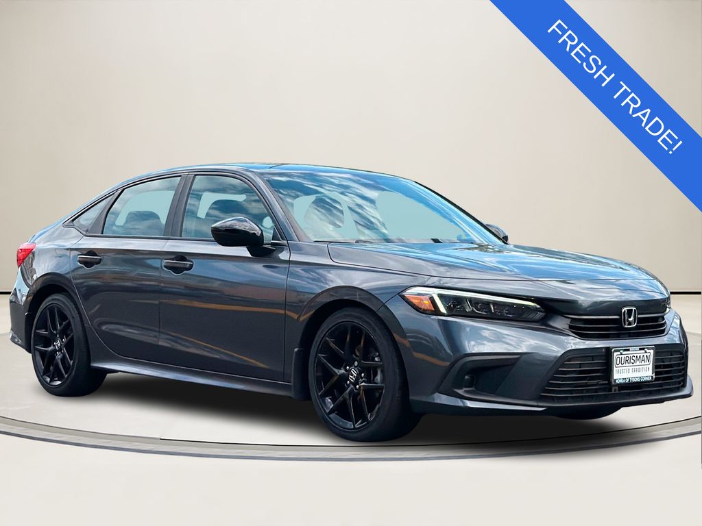 Meteorite Gray Metallic 2024 Honda Civic Sedan Front-Wheel Drive Continuously Variable Transmission