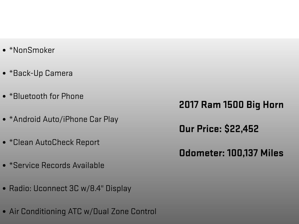 2017 Ram 1500 Big Horn White at Luther Ford