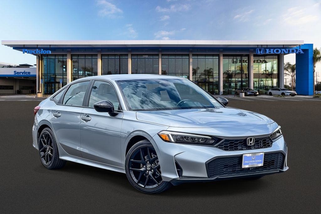 Solar Silver Metallic 2026 Honda Civic Sedan Front-Wheel Drive Continuously Variable Transmission
