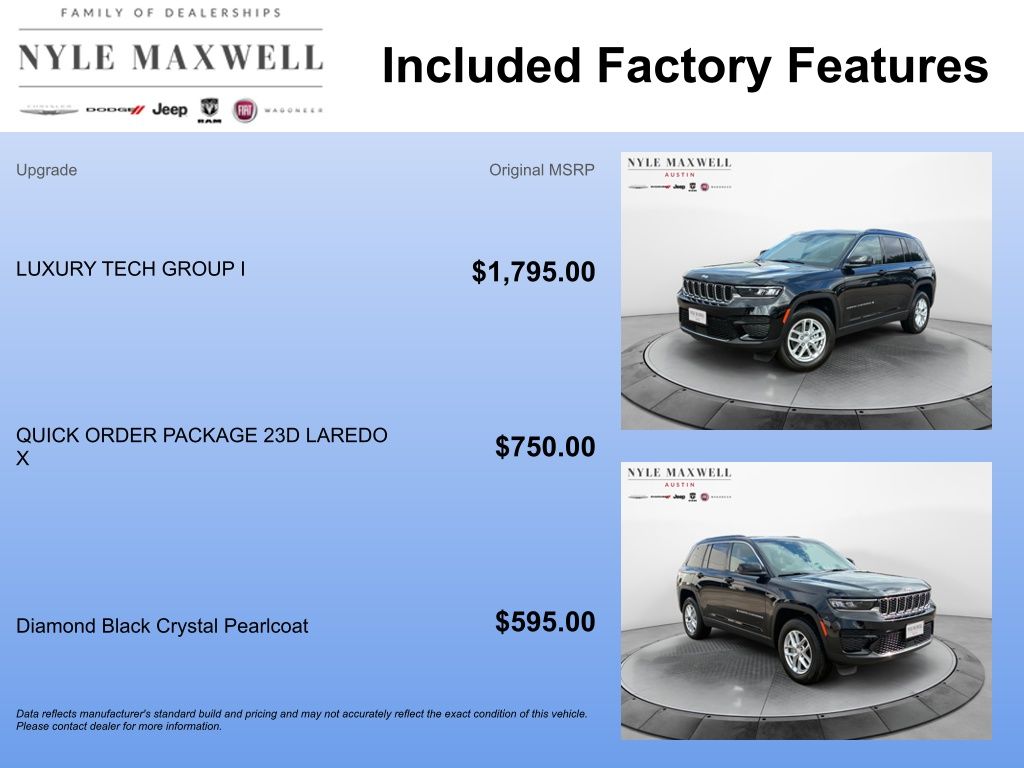 New Car 2025 Jeep Grand Cherokee  Laredo X For Sale Under $40,000 In Austin, Texas