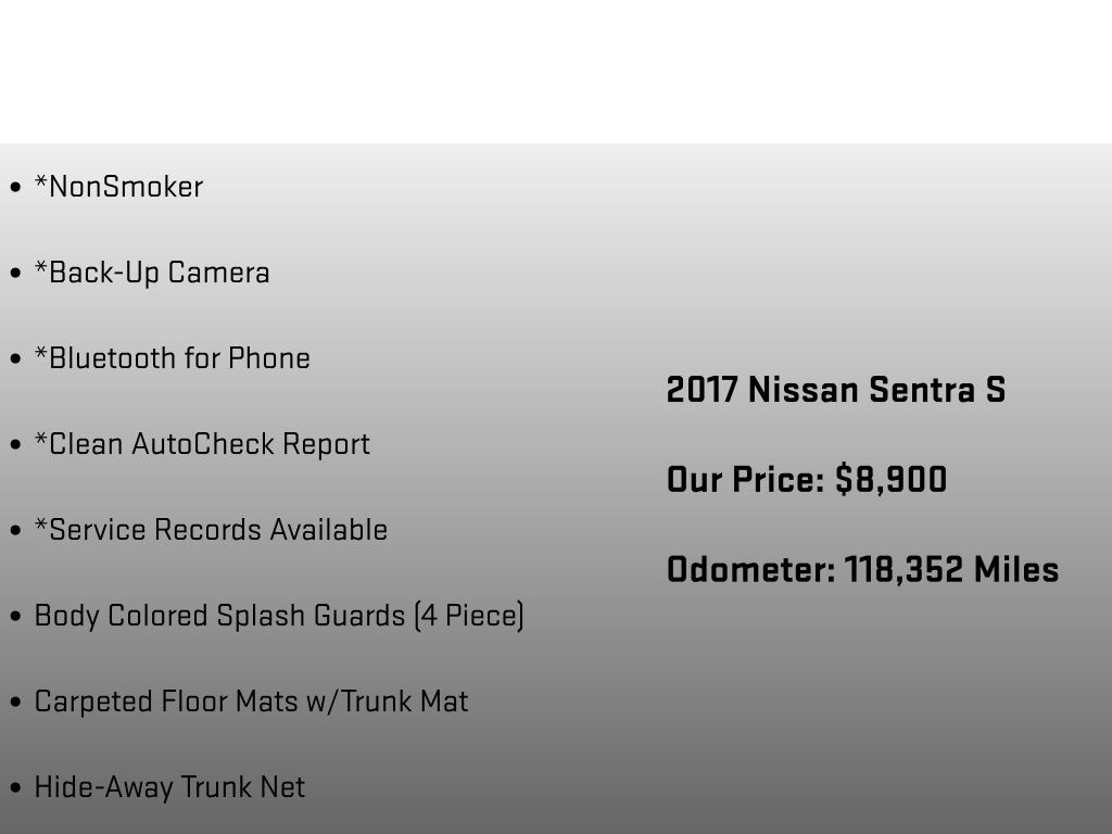 2017 Nissan Sentra S Black at Subaru and VW of Moon Township