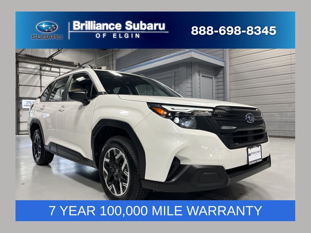 Crystal White Pearl 2025 Subaru Forester SUV / Crossover All-Wheel Drive Continuously Variable Transmission