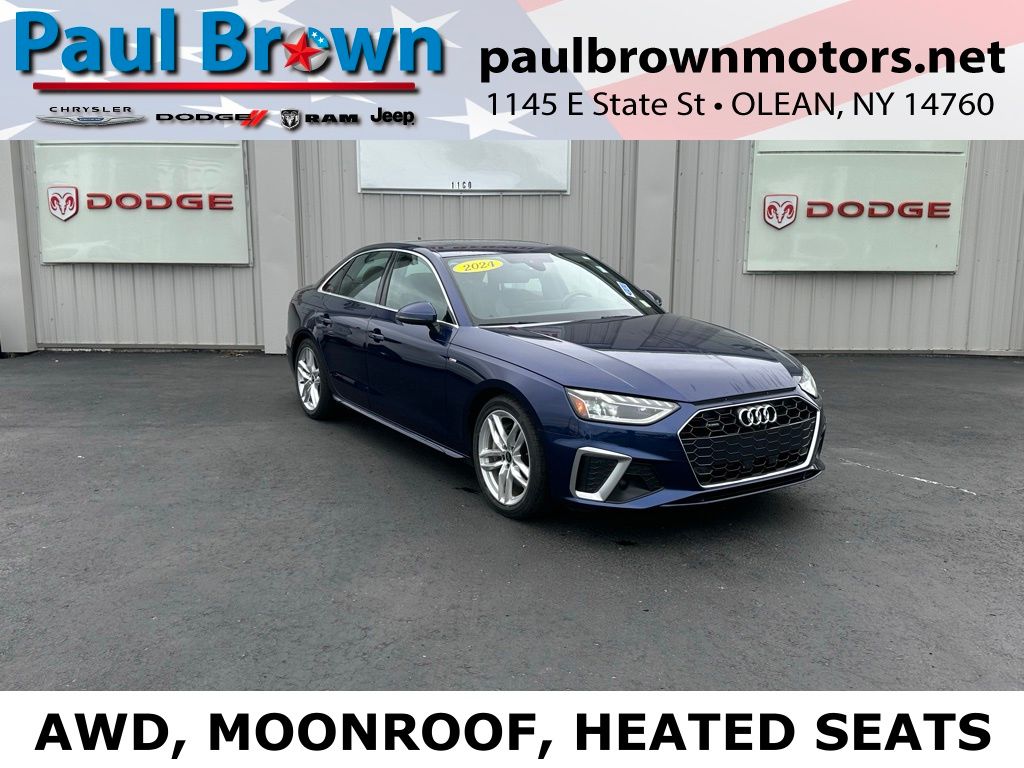 Navarra Blue Metallic 2024 Audi A4 quattro Premium Plus S Line 45 TFSI AWD Sedan All-Wheel Drive 7-Speed Automatic