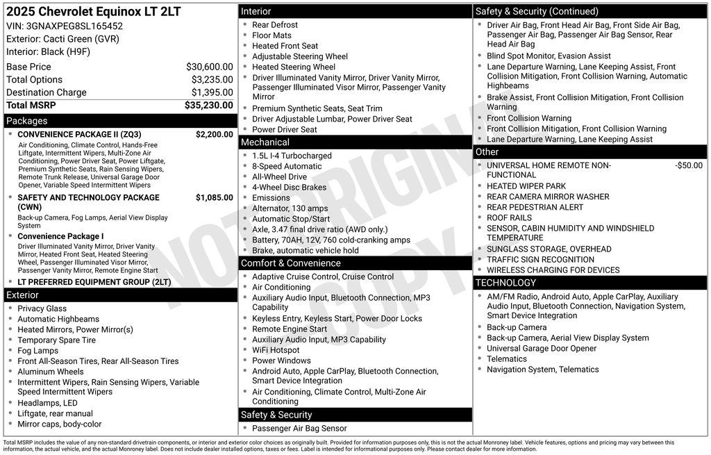 2025 Chevrolet Equinox LT Green at Klick Lewis Buick Chevrolet
