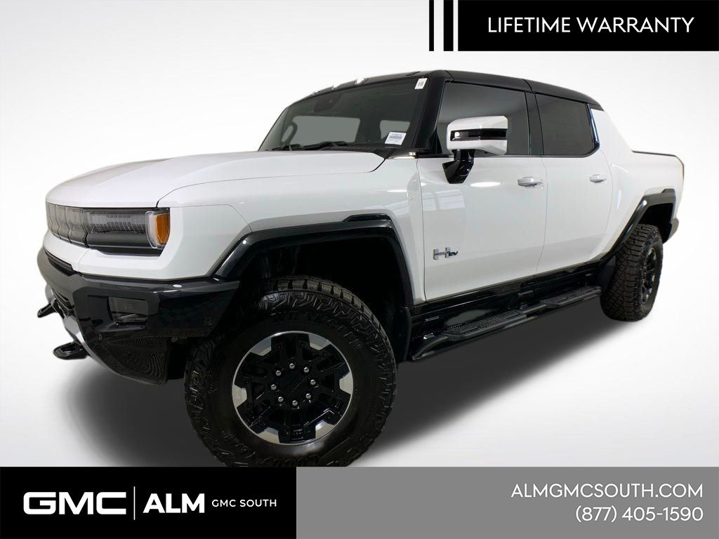 Interstellar White 2025 GMC Hummer EV Pickup 3X Crew Cab AWD Pickup Truck All-Wheel Drive 1-Speed Automatic