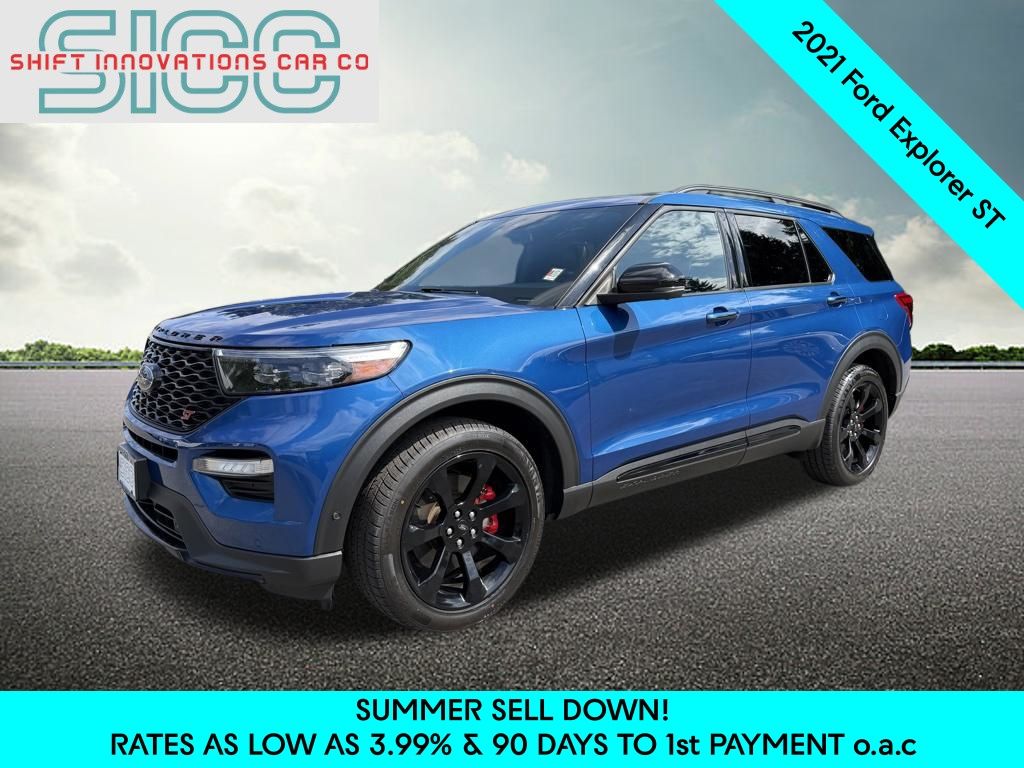 Blue Metallic 2021 Ford Explorer SUV / Crossover All-Wheel Drive Automatic