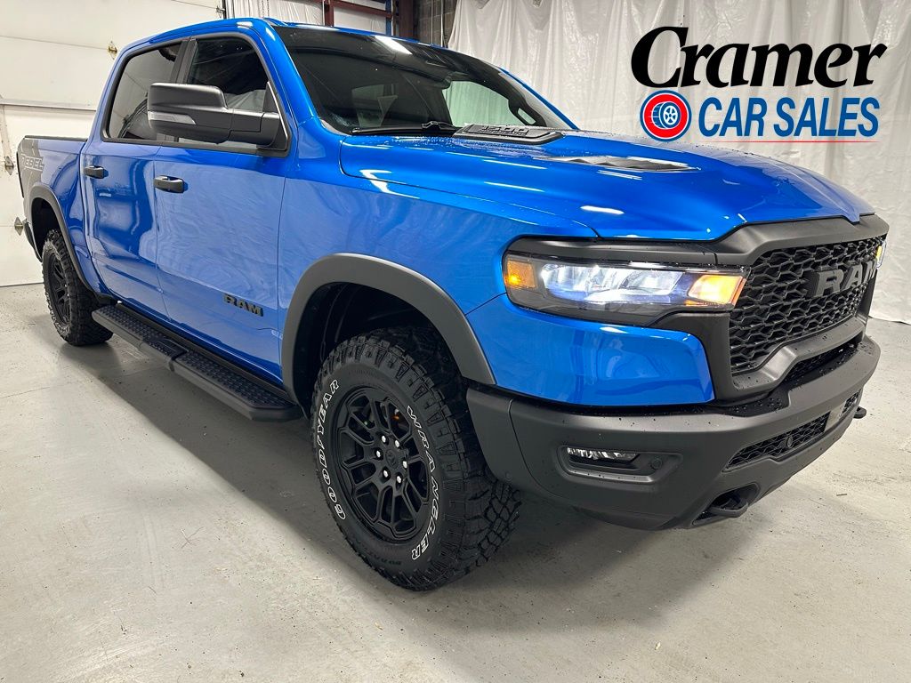 Hydro Blue Pearlcoat 2026 RAM 1500 Rebel Crew Cab 4WD Pickup Truck Four-Wheel Drive 8-Speed Automatic