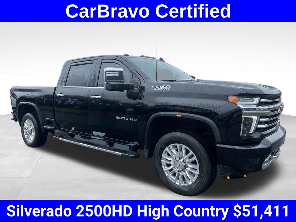 Black 2022 Chevrolet Silverado 2500HD High Country Crew Cab 4WD Pickup Truck Four-Wheel Drive 10-Speed Automatic