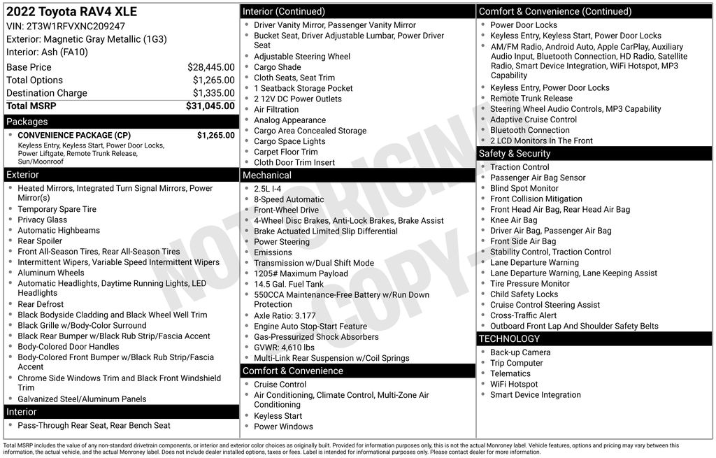 Used 2022  Toyota XLE image 2
