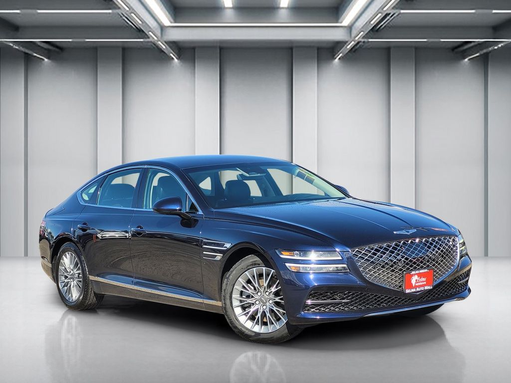 Capri Blue 2023 Genesis G80 2.5T RWD Sedan Rear-Wheel Drive 8-Speed Automatic