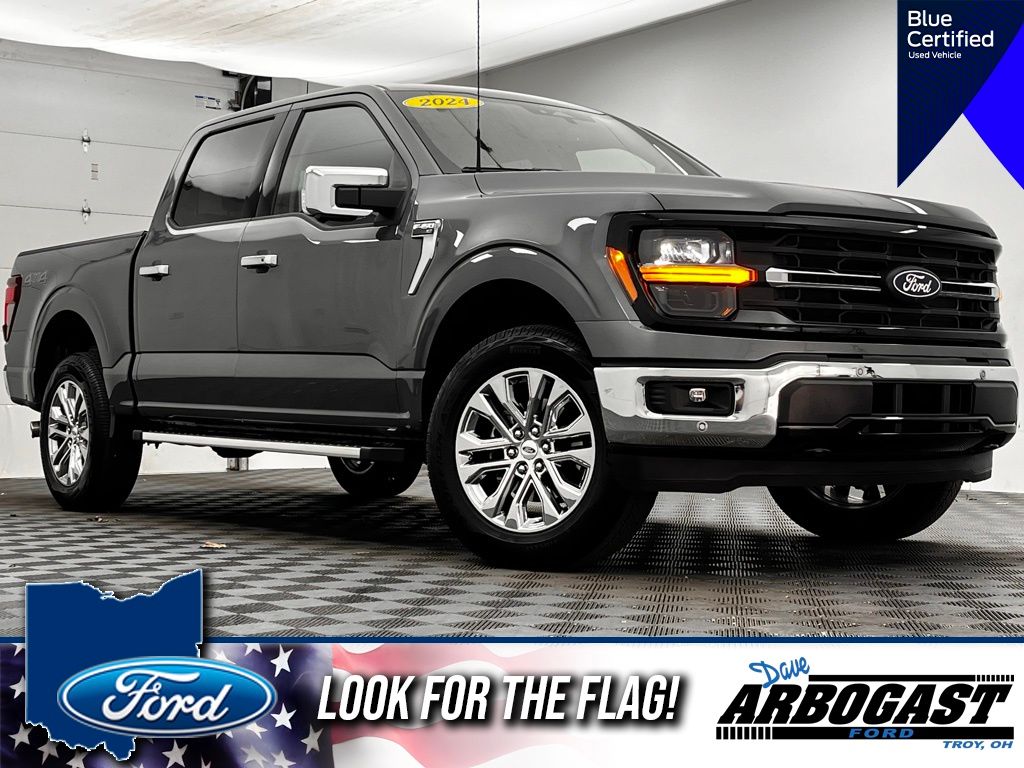 Gray Metallic 2024 Ford F-150 XLT SuperCrew 4WD Pickup Truck Four-Wheel Drive Automatic