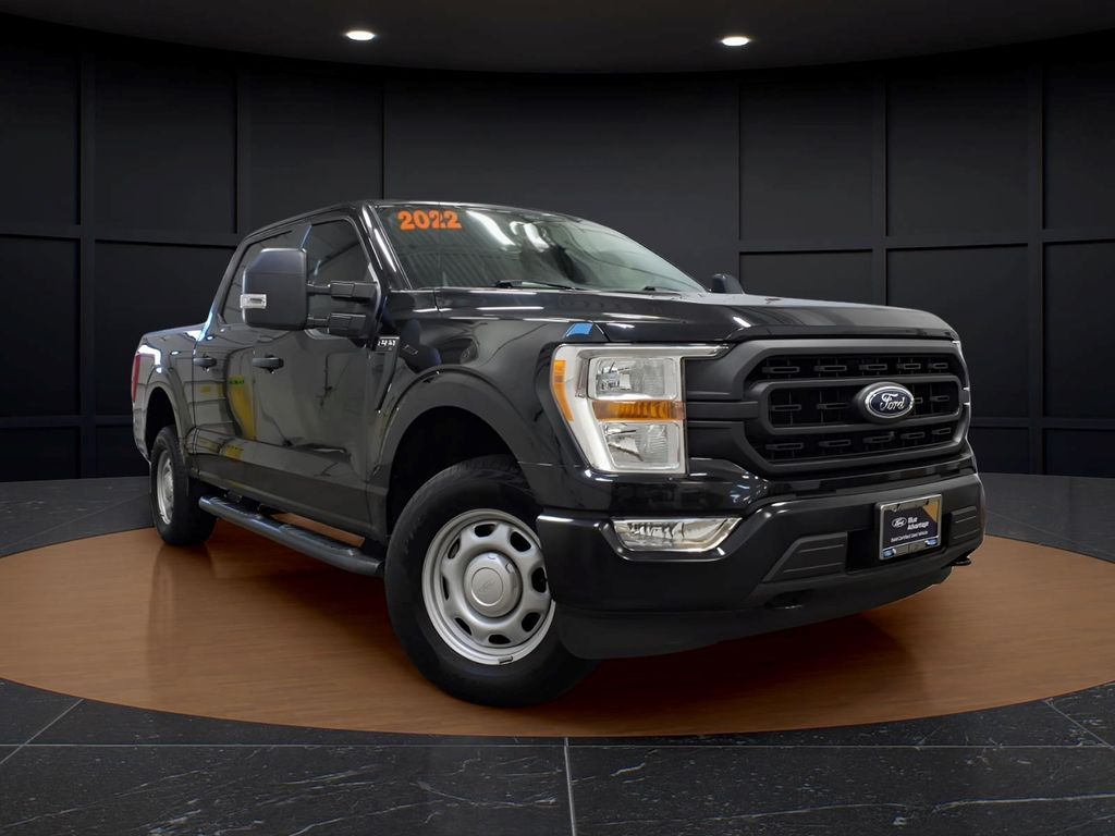 Black Metallic 2022 Ford F-150 XL SuperCrew 4WD Pickup Truck Four-Wheel Drive Automatic